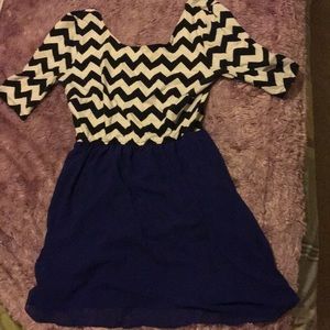Blue & Chevron dress